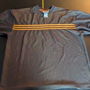 Vintage Adidas Soccer Y2k Shirt Beige Orange 3 Stripes Men's Large